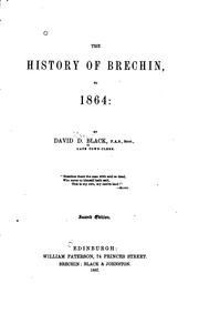 Front cover of The history of Brechin, to 1864 by David Dakers Black