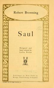 Cover of Saul by Robert Browning