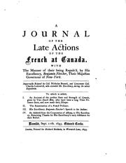 Front cover of Journal of the late actions of the French at Canada by Nicholas Bayard