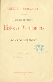 Front cover of Men of Vermont by Jacob G. Ullery