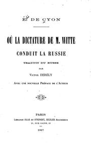 Front cover of Où la dictature de m. Witte conduit la Russie by Elie de Cyon