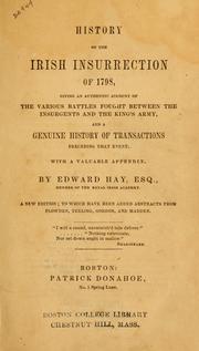 Front cover of History of the Irish insurrection of 1798 by Hay, Edward