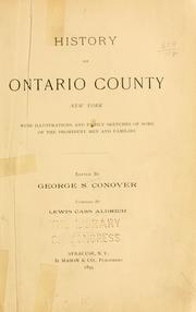 Front cover of History of Ontario county, New York by Lewis Cass Aldrich