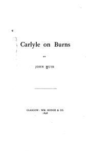 Front cover of Carlyle on Burns by Muir, John F.S.A.