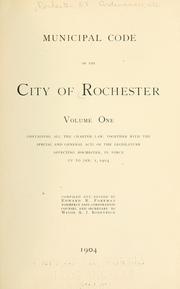 Front cover of Municipal code of the city of Rochester by Rochester (N.Y.)