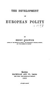 Front cover of The development of European polity by Henry Sidgwick