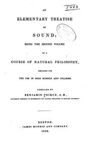Front cover of An elementary treatise on sound by Benjamin Peirce