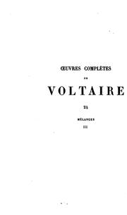 Cover of Œuvres complètes de Voltaire by Voltaire