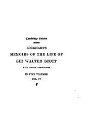 Cover of Memoirs of the life of Sir Walter Scott by John Gibson Lockhart