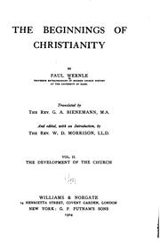 Cover of The beginnings of Christianity by Wernle, Paul