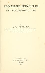 Front cover of Economic principles by Alfred William Flux