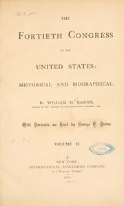 Cover of The Fortieth Congress of the United States by William Horatio Barnes