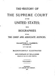 Cover of The history of the Supreme Court of the United States by Carson, Hampton L.