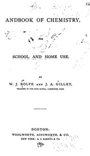 Front cover of Handbook of chemistry by W. J. Rolfe