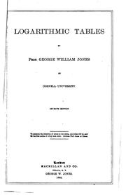 Cover of Logarithmic tables by George W. Jones