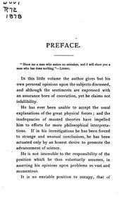 Front cover of New and original theories of the great physical forces by Henry Raymond Rogers