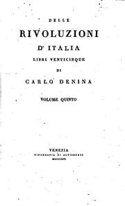 Cover of Delle rivoluzioni d'Italia by Carlo Denina