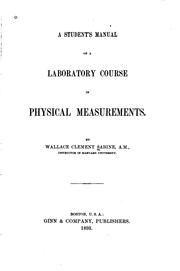 Cover of A student's manual of a laboratory course in physical measurements by Wallace Clement Sabine