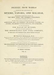 Front cover of A journey from Madras through the countries of Mysore, Canara, and Malabar by Francis Hamilton