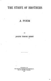 Front cover of The strife of brothers by Joseph Tyrone Derry