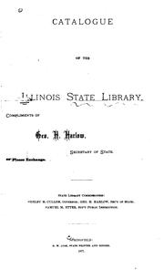 Front cover of Catalogue of the Illinois state library by Illinois State Library.