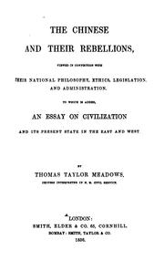 Front cover of The Chinese and their rebellions by Thomas Taylor Meadows