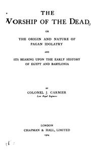 Front cover of The worship of the dead by John Garnier