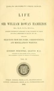 Front cover of Life of Sir William Rowan Hamilton by Robert Perceval Graves