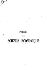 Front cover of Précis de la science économique et de ses principales applications by A. Cherbuliez