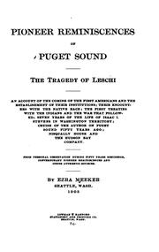 Cover of Pioneer reminiscences of Puget Sound by Ezra Meeker