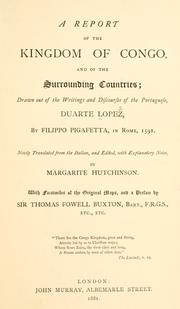 Front cover of A report of the Kingdom of Congo by Duarte Lopes