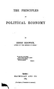 Cover of The principles of political economy by Henry Sidgwick