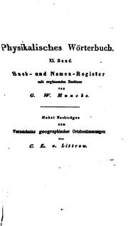 Cover of Johann Samuel Traugott Gehler's Physikalisches wörterbunch by Johann Samuel Traugott Gehler
