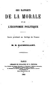 Cover of Des rapports de la morale et de l'économie politique by Henri Joseph Léon Baudrillart