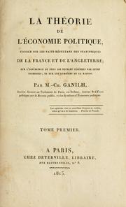 Front cover of La théorie de l'économie politique by Charles Ganilh