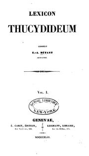 Front cover of Lexicon Thucydideum by Élie Ami Bétant