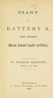 Front cover of Diary of Battery A, First Regiment Rhode Island Light Artillery by Theodore Reichardt