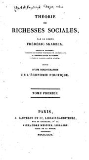 Cover of Théorie des richesses sociale by Skarbek, Fryderyk Florjan hrabia