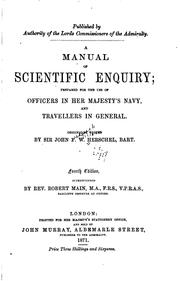 Front cover of A manual of scientific enquiry by John Frederick William Herschel