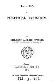 Front cover of Tales in political economy by Millicent Garrett Fawcett