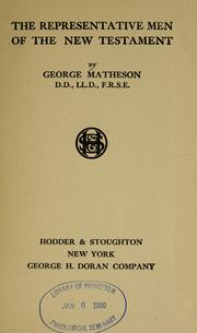 Front cover of The representative men of the New Testament by Matheson, George