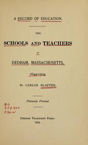 Front cover of A record of education by Carlos Slafter
