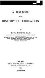 Cover of A text-book in the history of education by Monroe, Paul