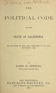 Cover of The political code of the state of California by California.