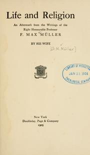 Front cover of Life and religion by F. Max Müller
