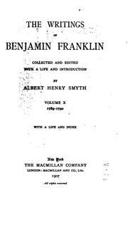 Front cover of The writings of Benjamin Franklin by Benjamin Franklin