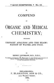 Front cover of A compend of organic and medical chemistry by Leffmann, Henry