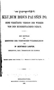 Front cover of K̊lu b̥um bsdus pai sñin po by Klu b̥um bsdus pai sñiṅ po.