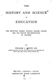 Front cover of The history and science of education .. by William J. Shoup