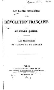 Cover of Les causes financières de la Révolution française by Charles Gomel